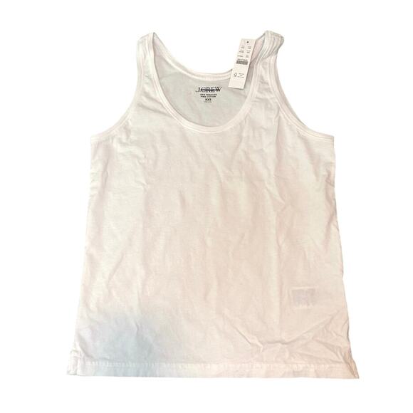 J.Crew White Pima Cotton Scoop Neck Tank Top XXS NWT Summer Essential - Picture 2 of 5